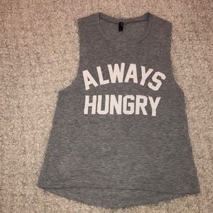 Private Party Grey Graphic Tee “Always Hungry”